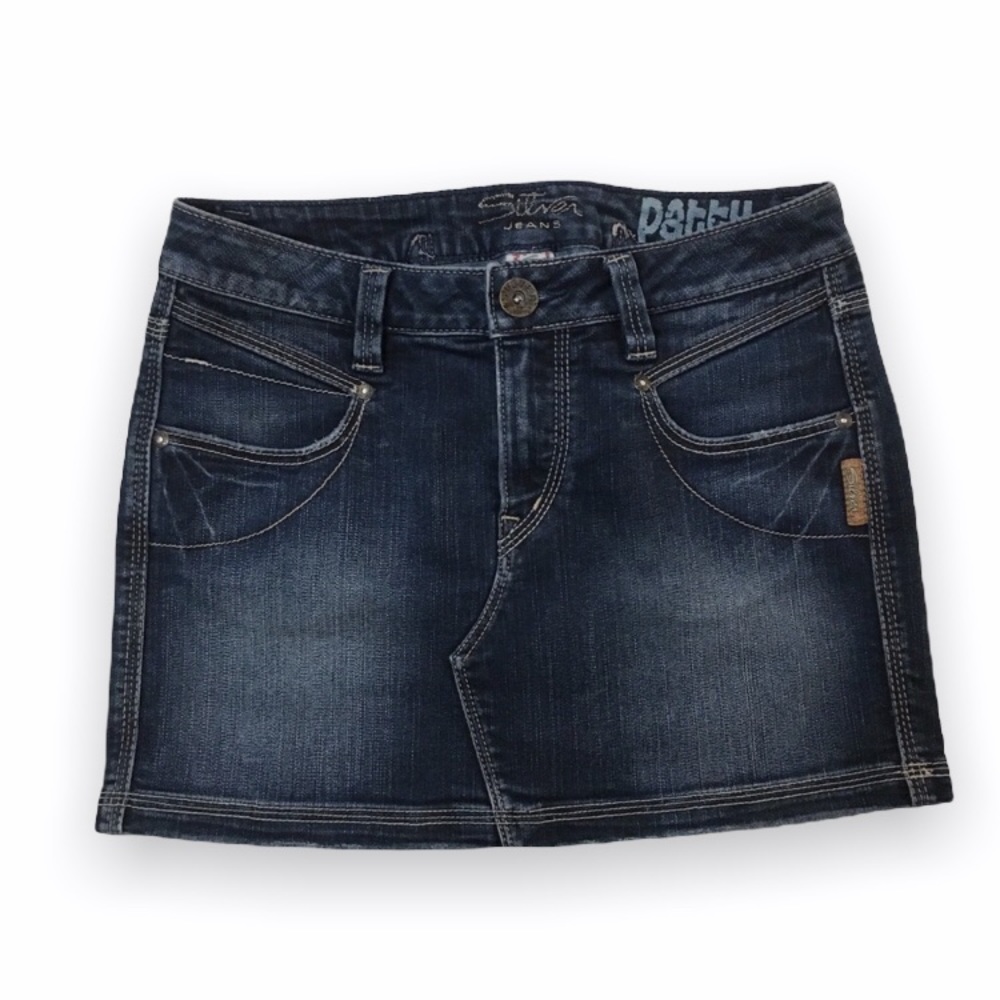 Silver Jeans Dark Wash Denim Patty Skirt Size 26